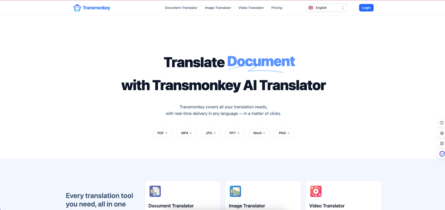 Transmonkey screenshot and logo